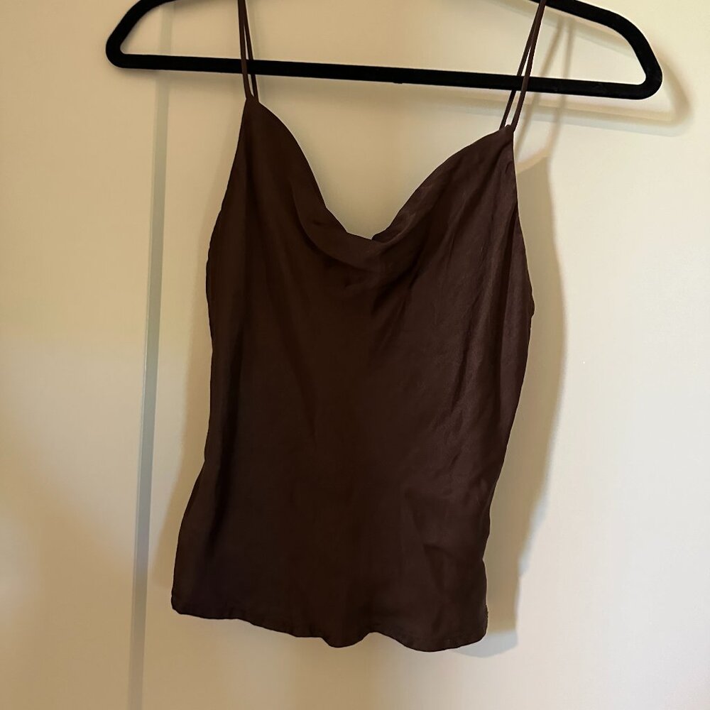Scoop neck silk tank top